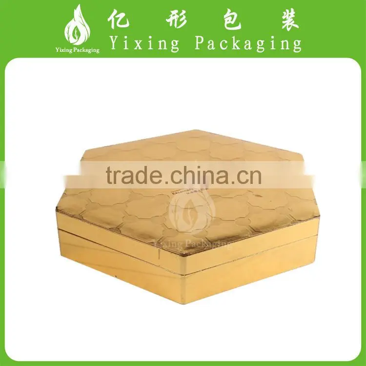 High evaluation offset hexagon PU leather box for perfume