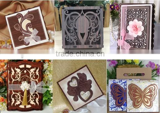2016 Handmade Silver Glitter Paper Luxury Brooch Wedding Invitation Cards