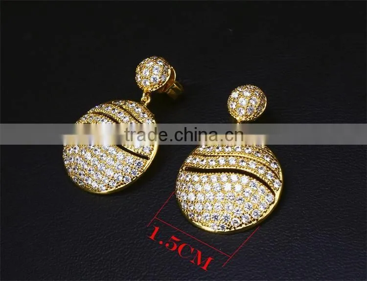 Cubic Zirconia Deluxe Classic Look Round Pendant Women Set Jewelry Wholesale