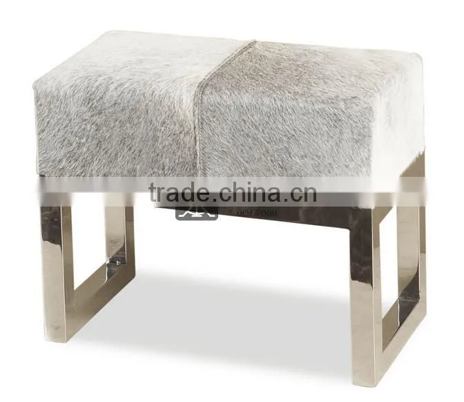 OT-093 Modern Design Fabric Stool With Chrome Legs
