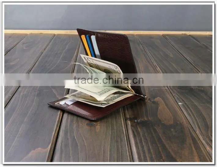 2013 new style Leather Money Clip with factory directly sale price and free smaple shipping for Leather money clip