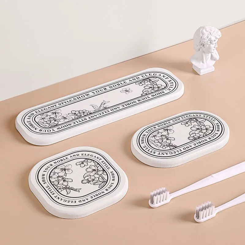 custom printing flower diatomite mat (2)