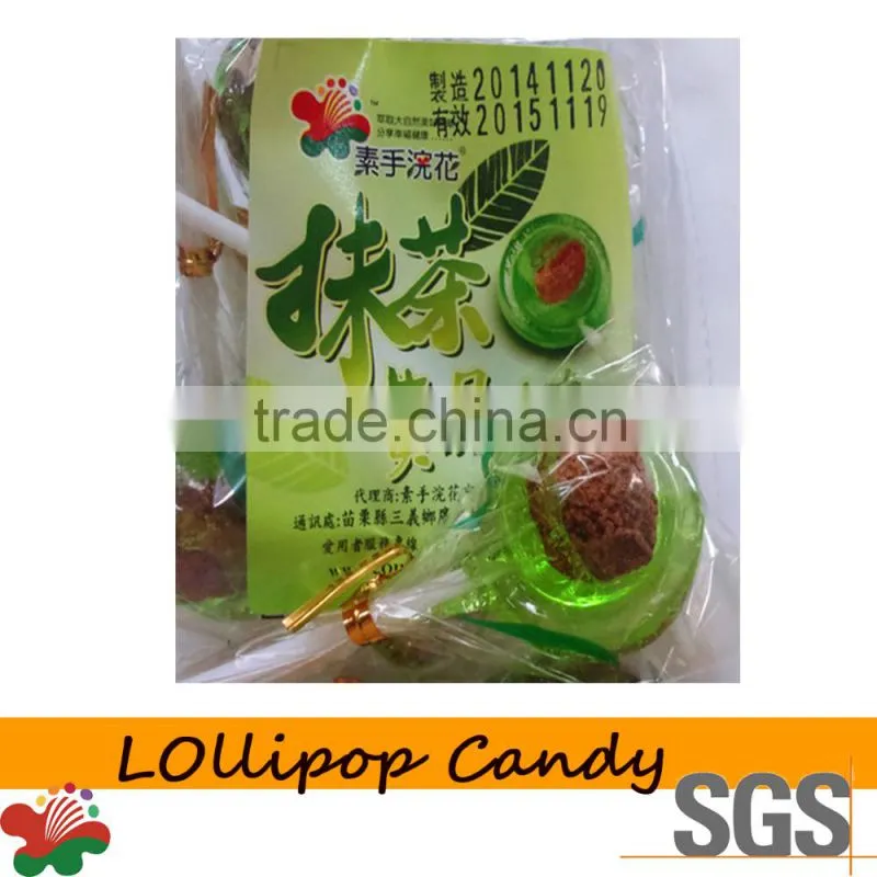 New Flavor Matcha Candy added plum Sweet Lollipop