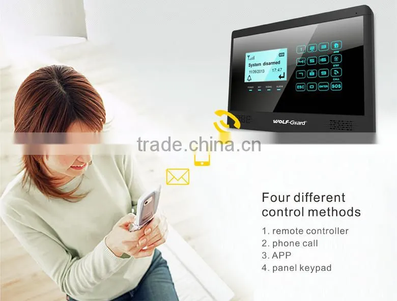GSM Wireless Home Burglar Alarm Security System Remote Control PIR Door Sensor