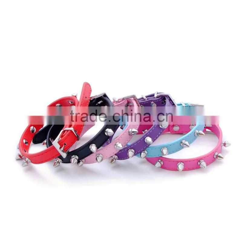 Wholesale pet supplies plain pet collars personality bullet nail dog collar