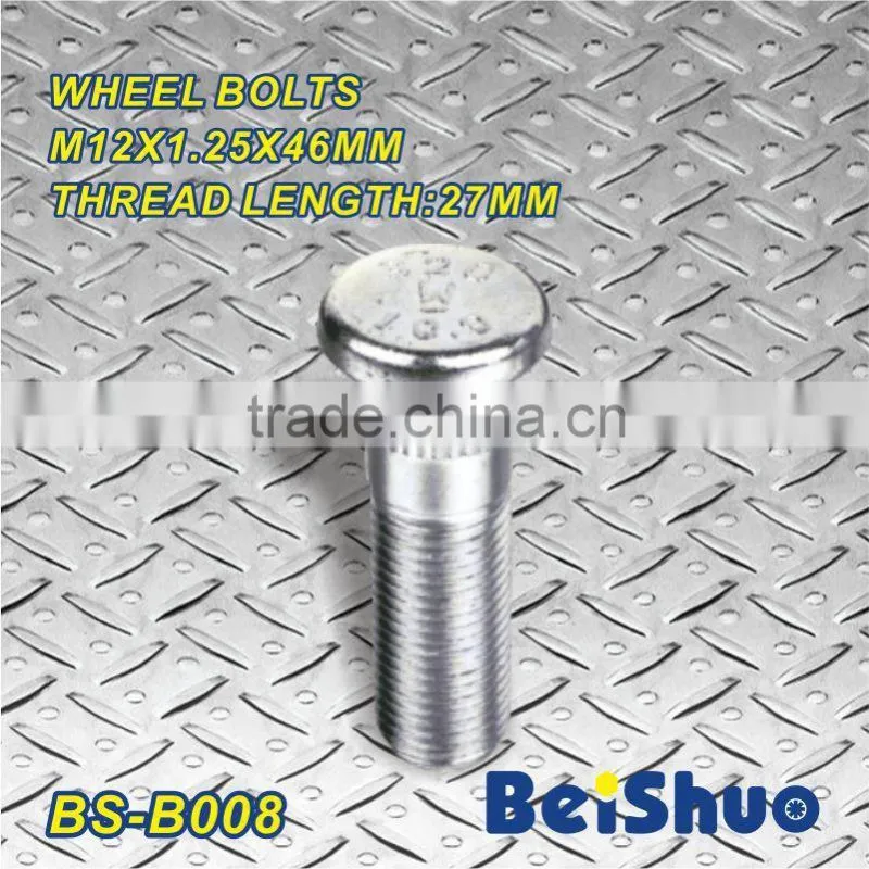 BS-B008,M12x1.5x46mm Knurled Wheel Stud Bolt