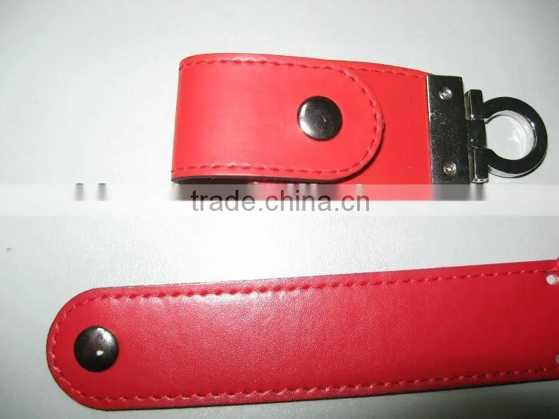 Fashional Leather USB flash drive with gift box for business gift