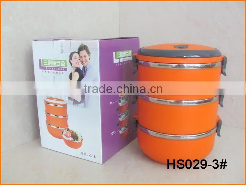 HS029 Plastic And Stainless Steel Combination Lunch Box
