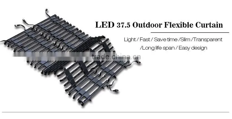 new arrival full outdoor use ip 65 waterproof led video curtain