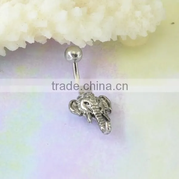 BR01819 China manufacturer surgical steel free samples animal elephant navel piercing