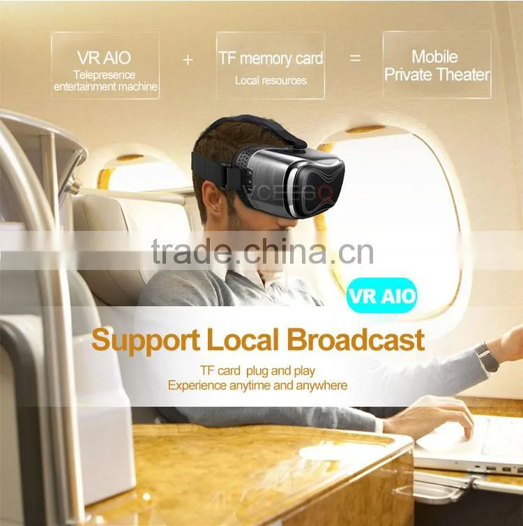 New arrival powerfull virtual reality 3d glasses with custom logo support 3D VR BOX movie/games/video all In one