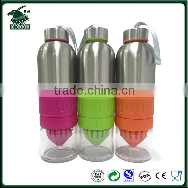 2014 Hot FDA Approved Stainless Steel Juice Sauce Bottle / Juice Water Bottle Fruit Infuser
