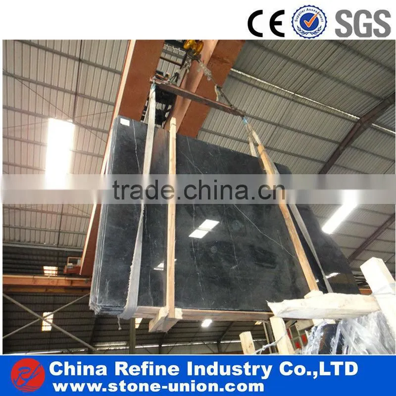 Polished Nero Marquina Marble Slab