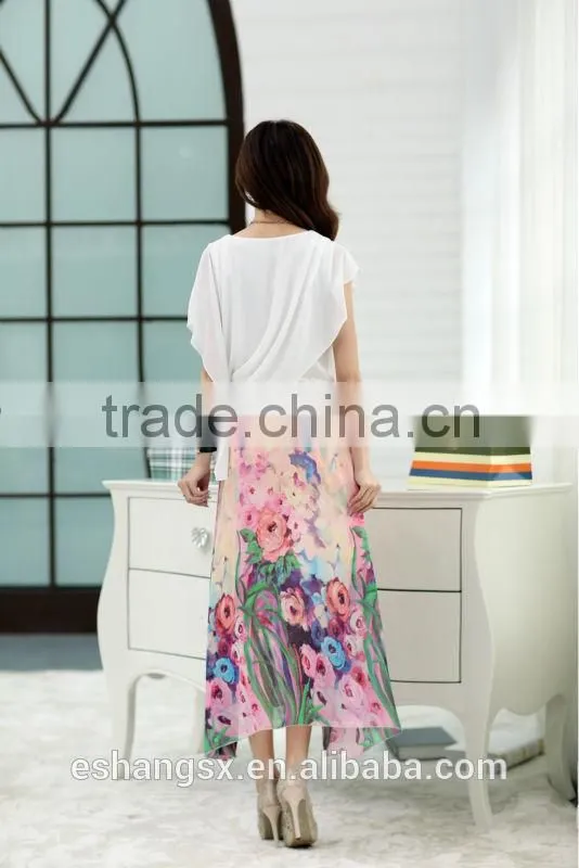 Ladies' chiffon printed Bohemia style long dress