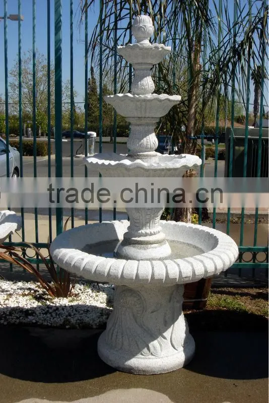 granite tiered lion head garden water fountain