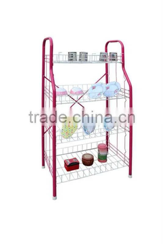 Household Essentials 4-Tier spray powder metal kitchen dish rack