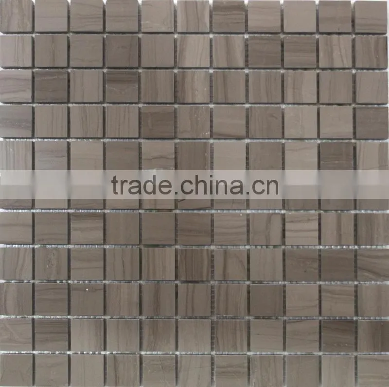 Hight Quality Honed Timber White Marble Square Mosaic Tiles