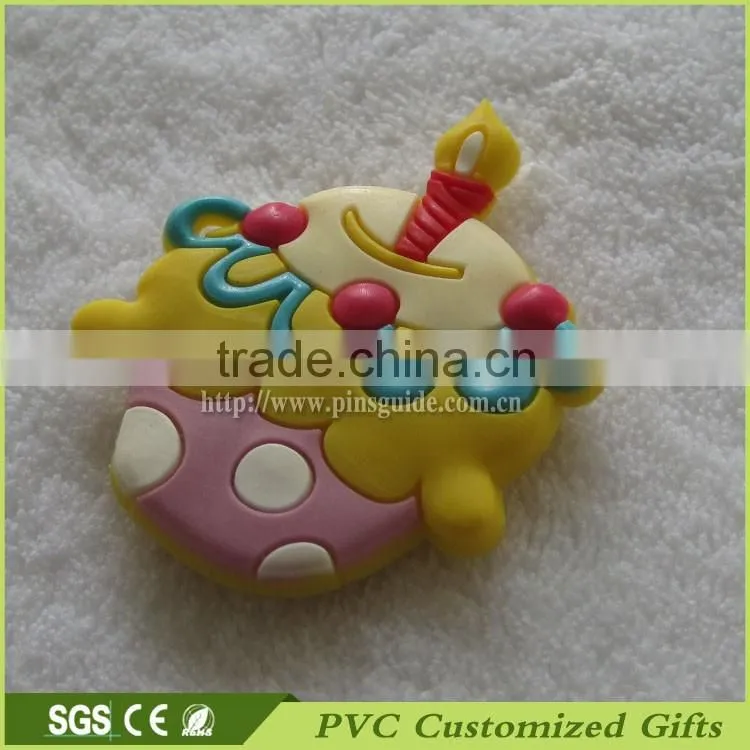 soft pvc custom 3d fridge magnet souvenir with pink cake for promotional gifts items