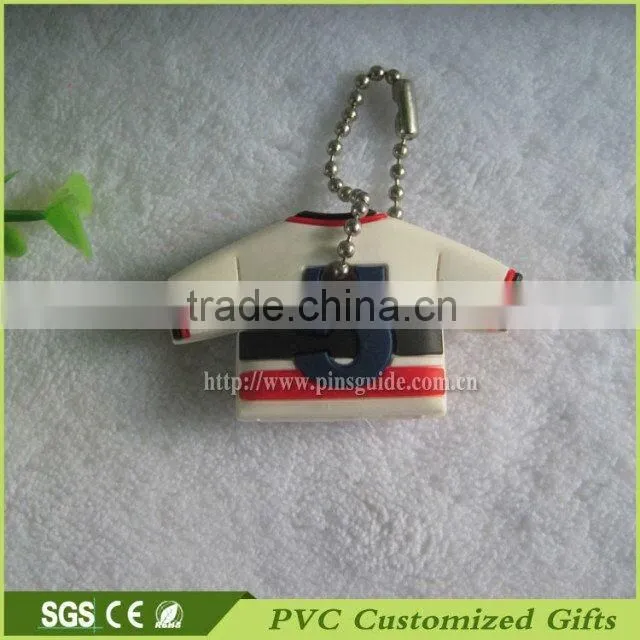 T-shirt shape wholesale high quality soft pvc keychain