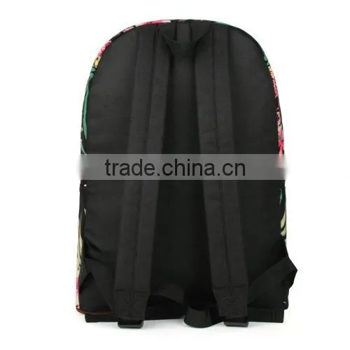 2016 new fashion trendy teenagers canvas backpack floral school backpack