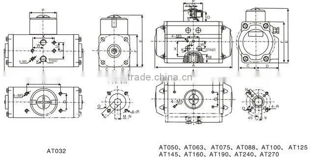Pneumatic Actuator Valve,Butterfly Valves with Pneumatic actuator,AT Series actuator