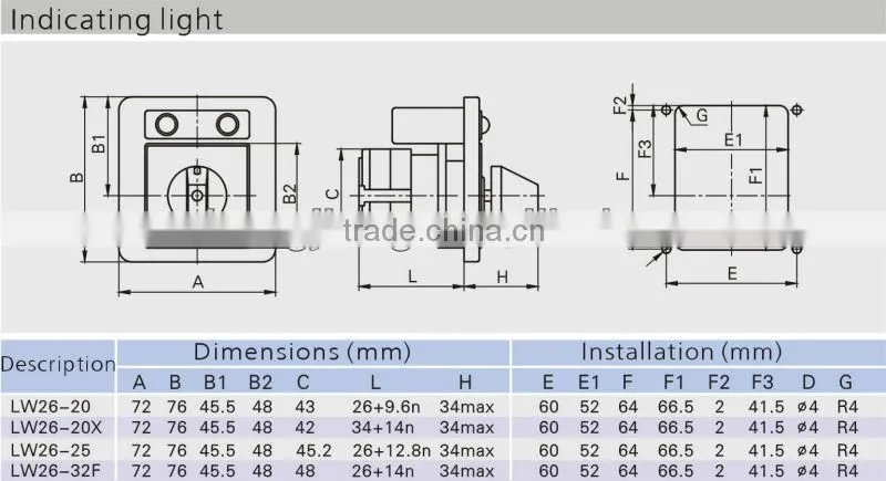 Rotary switch with Light LW26-20(CCC Certificate)