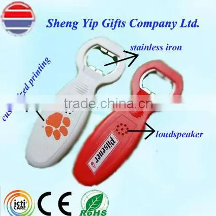 plastic bottle openers with pre-recorded sound and customized logo