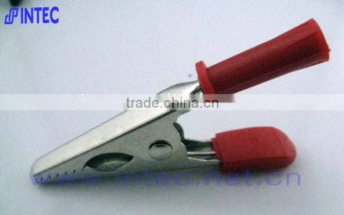 Jumper Wires Alligator Crocodile Roach Test Clip Plastic Handles Crocodile clips 80mm red color I00141