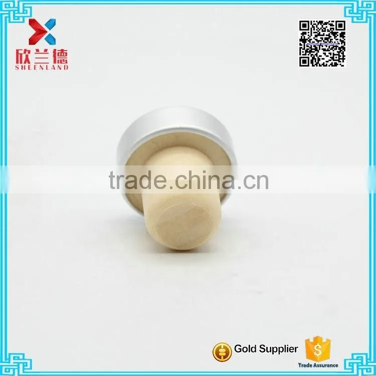 19mm Matte silver Aluminium Cap Synthetic Cork Wine Bottle Stopper