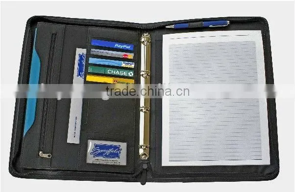 A4 Zip Leather File Folder 2016 with Notepad