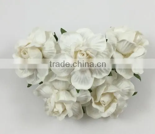 White, Large Handmade Mulberry Paper Flower, Wedding Party, Scrap-booking Crafts