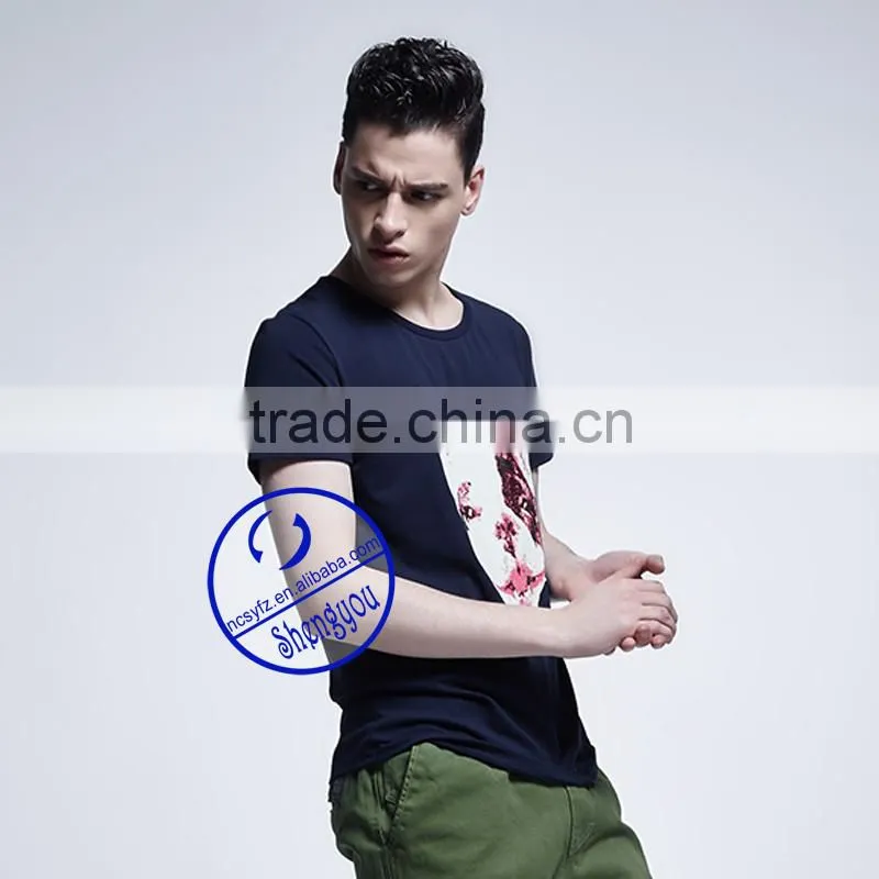 Wholesale solid color short sleeve round neck men t-shirt manufacturer