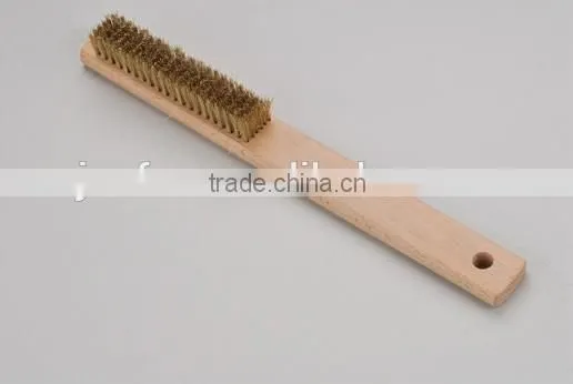 wooden handle straight brass wire