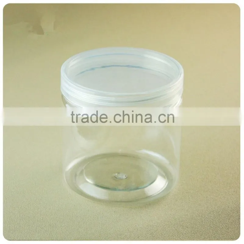 300ml large PET plastic cosmetic jar with plastic cap 68mm