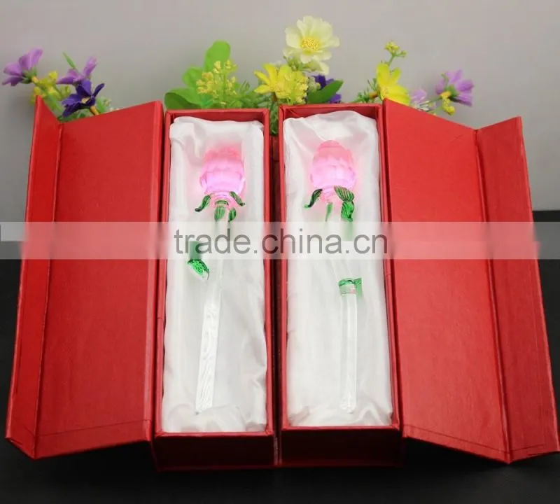2016 Latest Design Romantic Crystal Rose Flower for Wedding Favors 160*25mm red /pink hot selling