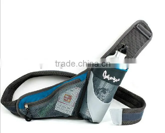 Mesh belt running waist bag with water bottle holder