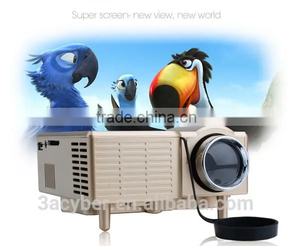 Portable Multimedia Mini LED Projector For Home Theater Computer Displayer Golden US Plug