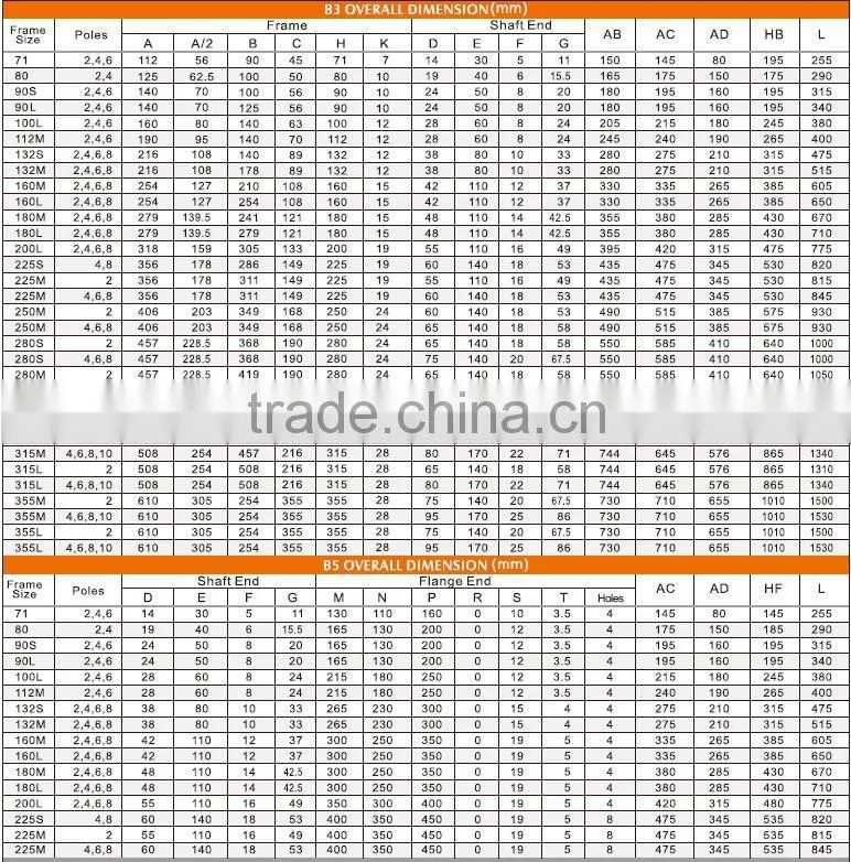Y series three phase AC Induction Motor Electric