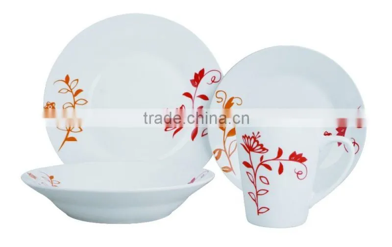 Super white Porcelain modern dinnerware set porcelainware