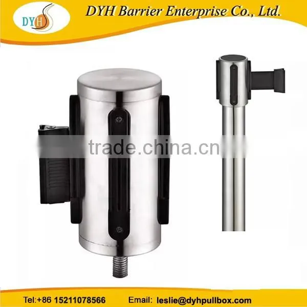 China manufacturer plastic 3m wall mounted webbing belt barrier retractable belt barrier for wall