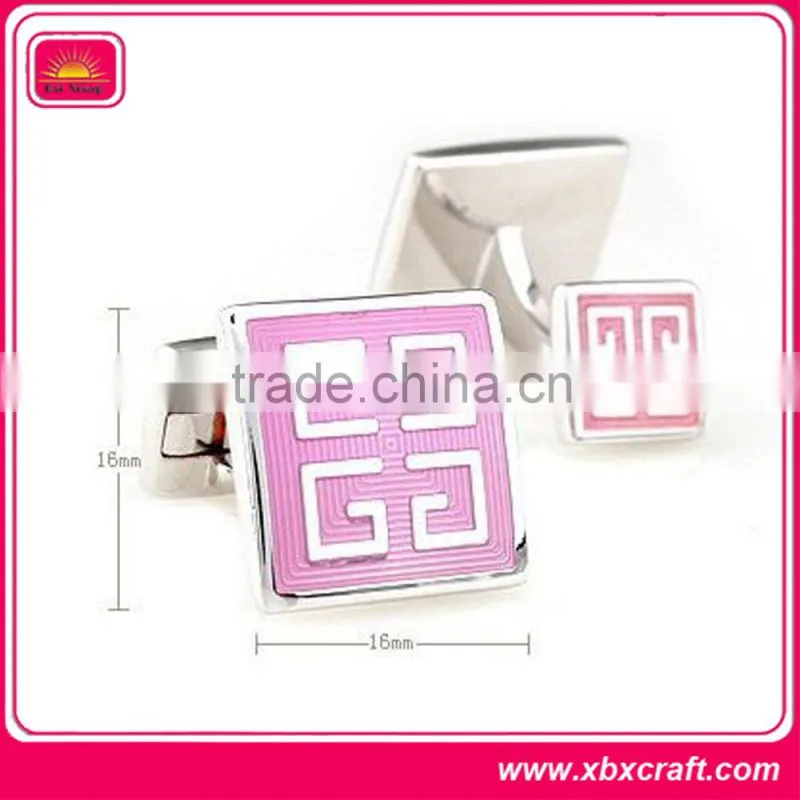 promotional fashion simple metal square cufflinks