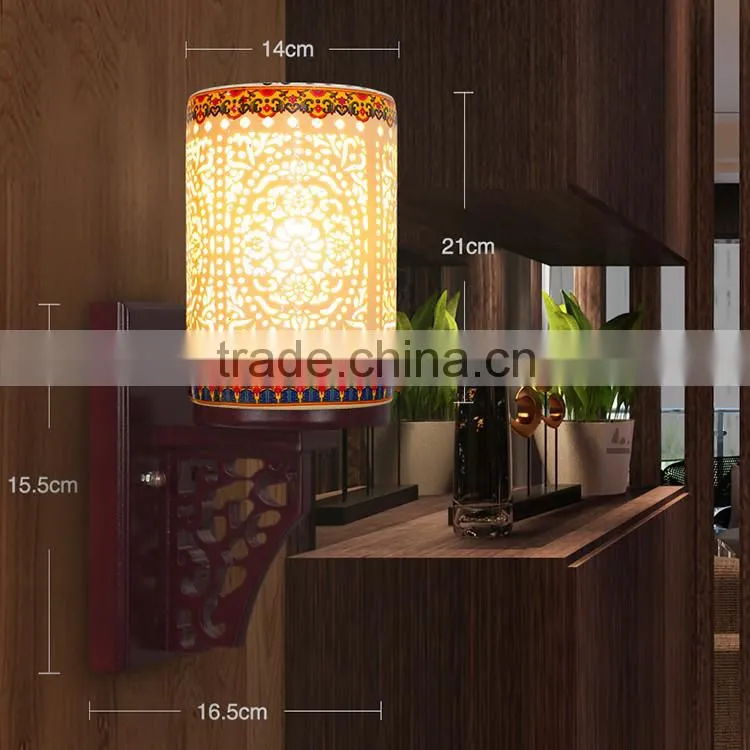 Jingdezhen hollow pastel wall light lamp lights wall lamp modern