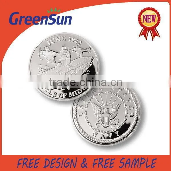 2015 made in china OEM double gold silver plating coin