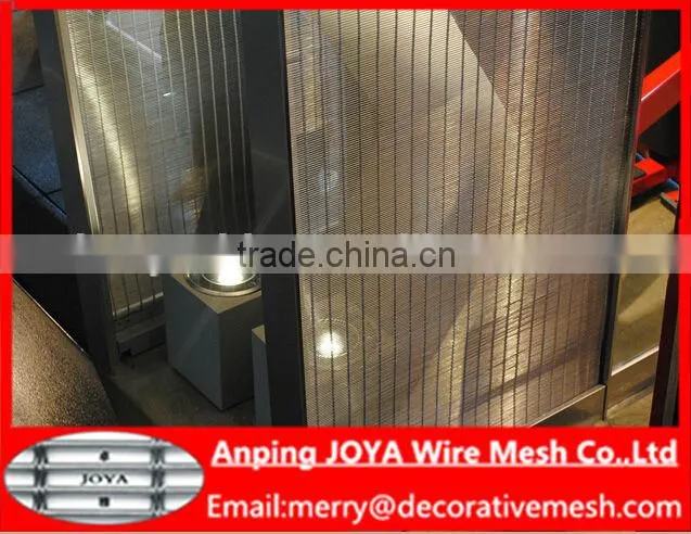 Decorative wire mesh in stock elevator cladding