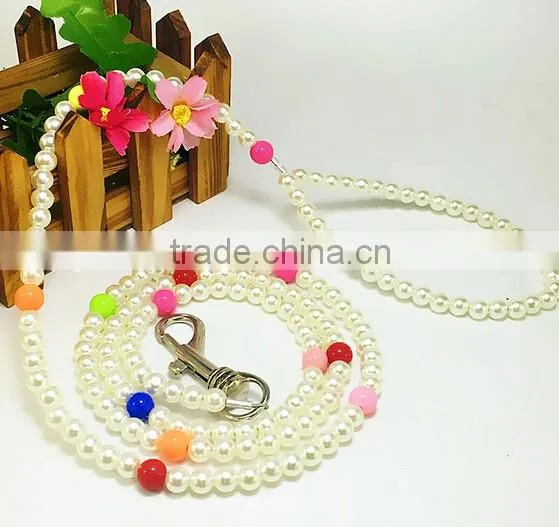 New Colorful Beaded Wire leash for Lovely dogs Fashion pet dog rope