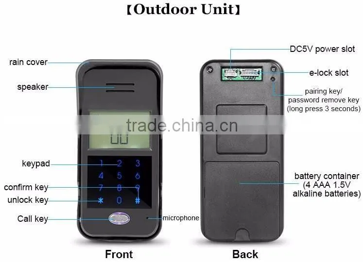 Wireless audio door bell two way audio intercom Duplex intercom for villa and apartments