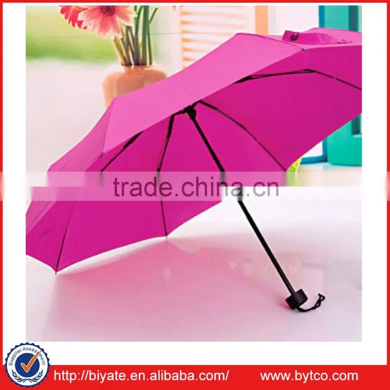 Factory Price Pongee Manual Open 3 Section Umbrella