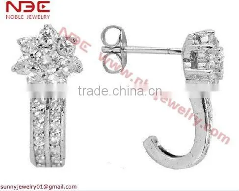 925 sterling silver white stone earrings
