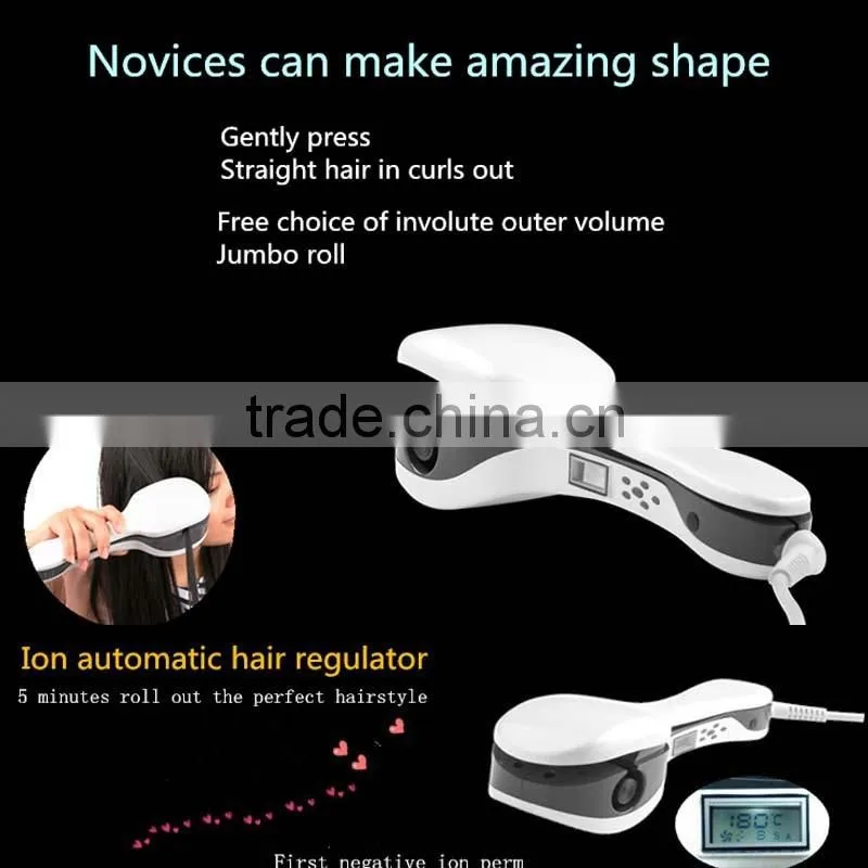 2015 Newest! Negative ion Digital auto hair curl, Magic hair curler, LCD Automatic hair curler, skype/anna294913768