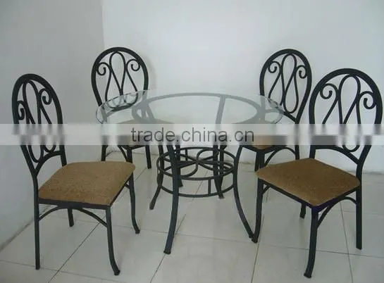 metal table and chairs dining room furniture metal dining set 1+4 set